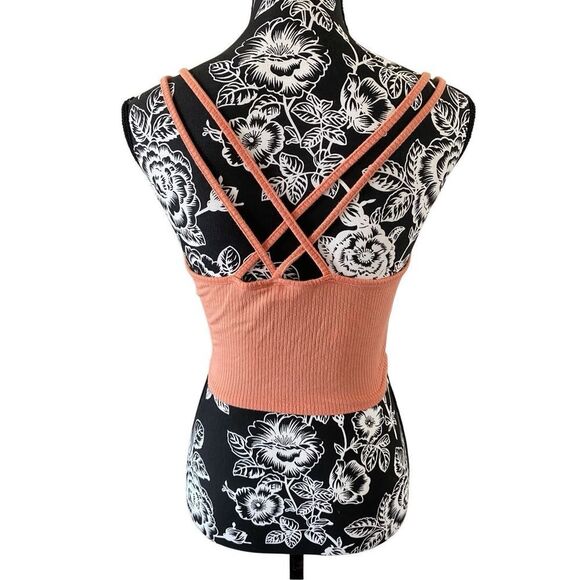 Destined Ribbed Cropped Cami Tank Top Crossback Crop Camisole Sleepwear - Picture 2 of 8